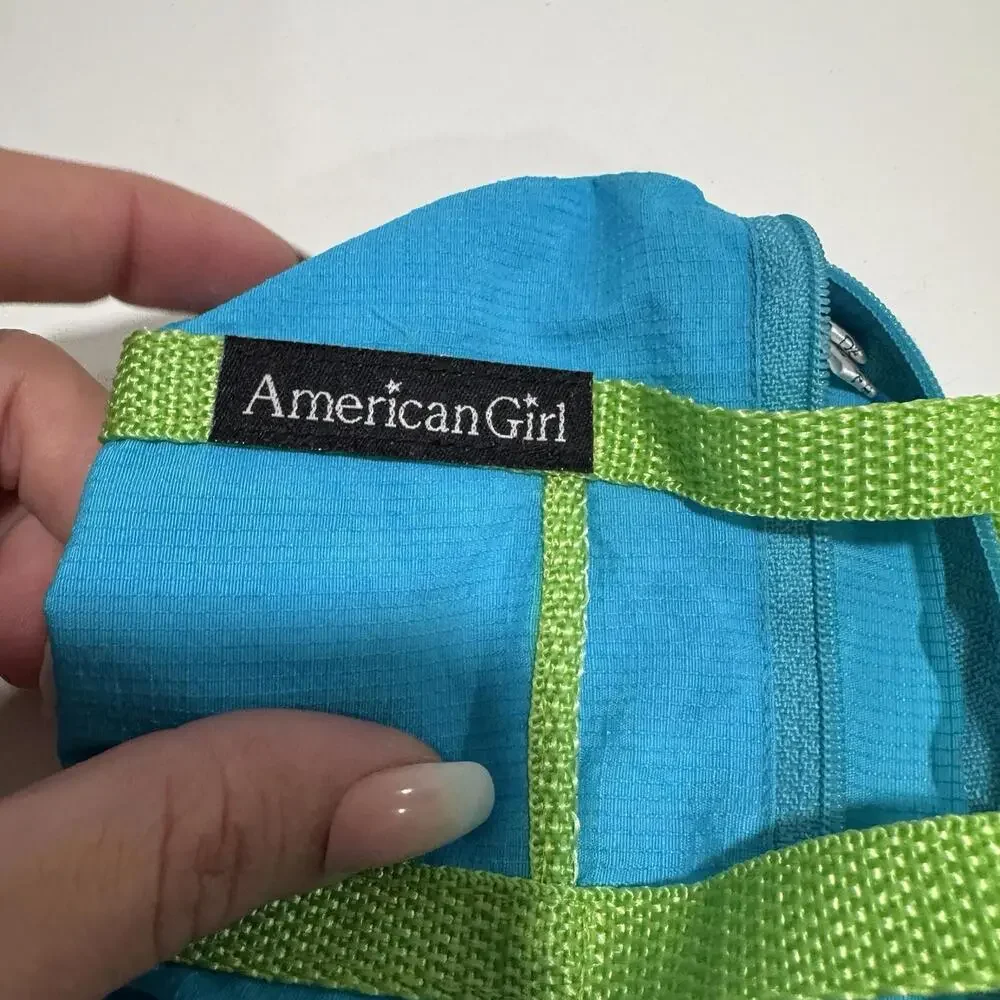 American Girl‎ Doll Blue and Green Duffel Bag Small Micro